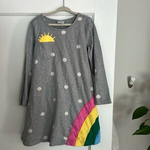 Hanna Andersson girls rainbow dress size 6-7 120cm with polka dots